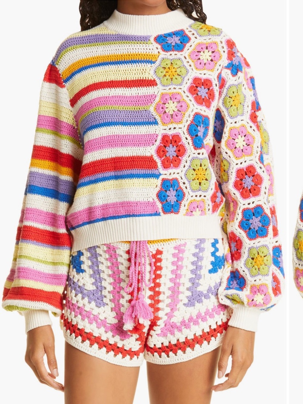 FARM Rio Rainbow Crochet
Squares Sweater